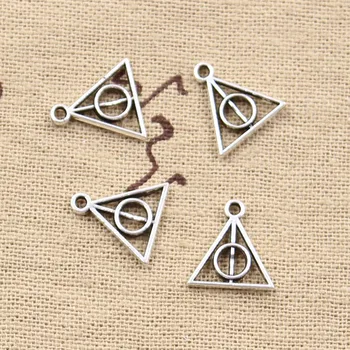 

100pcs Charms Deathly Hallows 13x12mm Antique Pendant fit,Vintage Tibetan Bronze Silver color,DIY For Bracelet Necklace