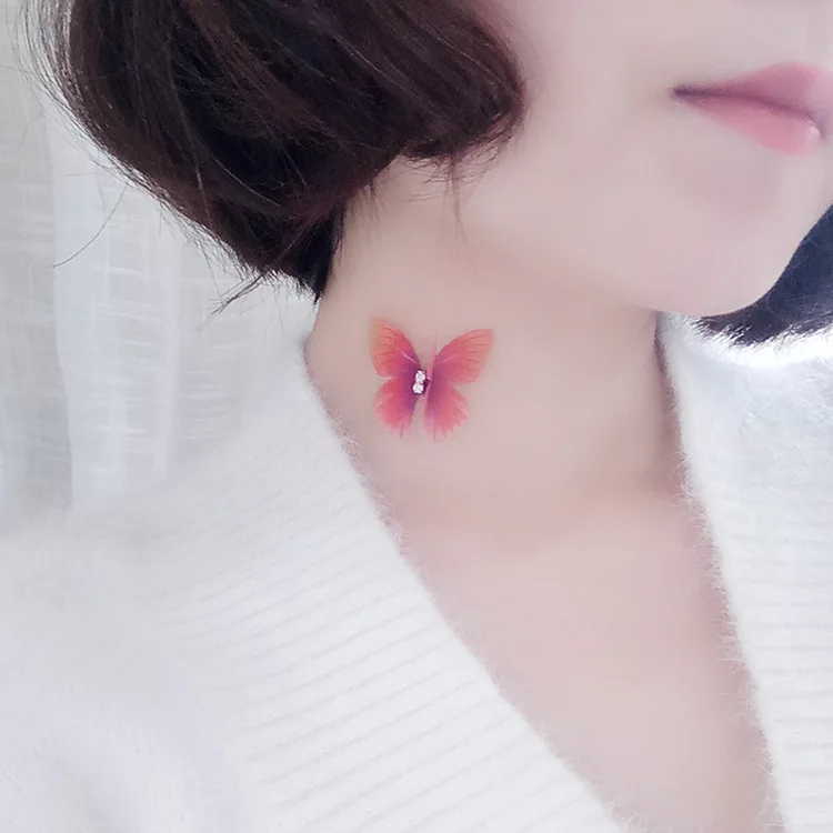 

Korean Chic Elegant Woman Jewelry Necklace Invisible Transparent Fishing Line Chain Choker Necklace Delicate Butterfly Collar