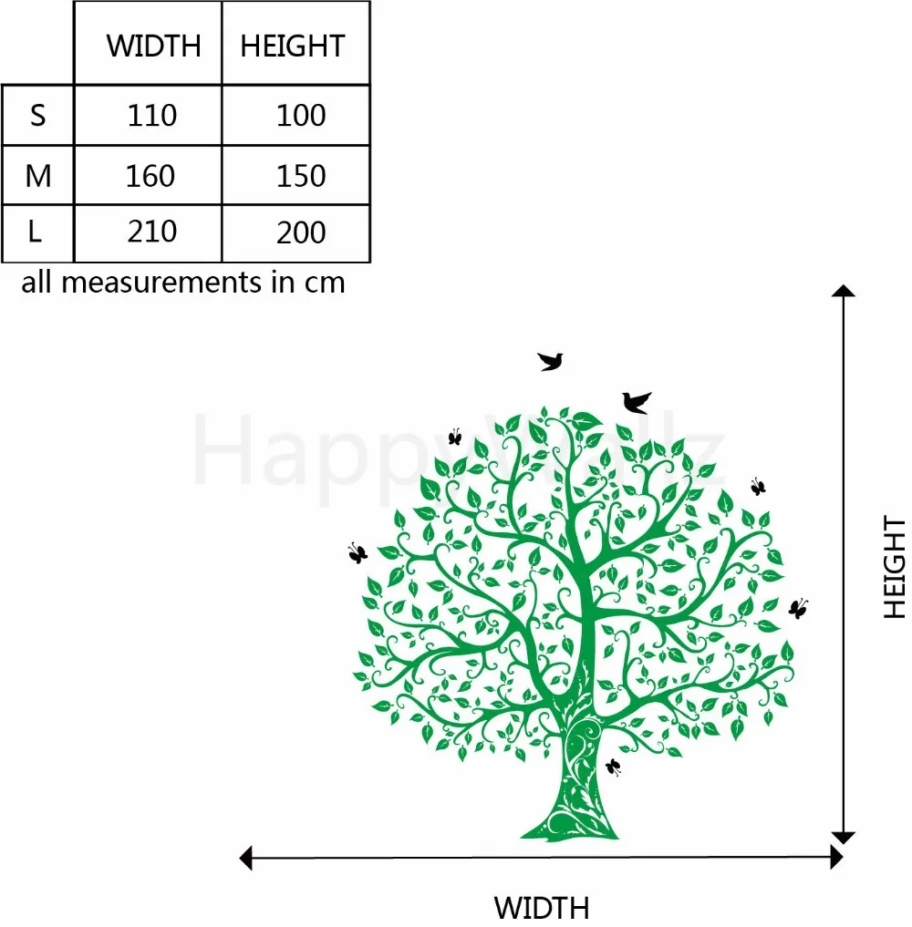 Большое дерево стикер на стену птица дерево наклейка на стену DIY украшения семейное дерево стикеры на обои-Дерево Обои Лидер продаж T17