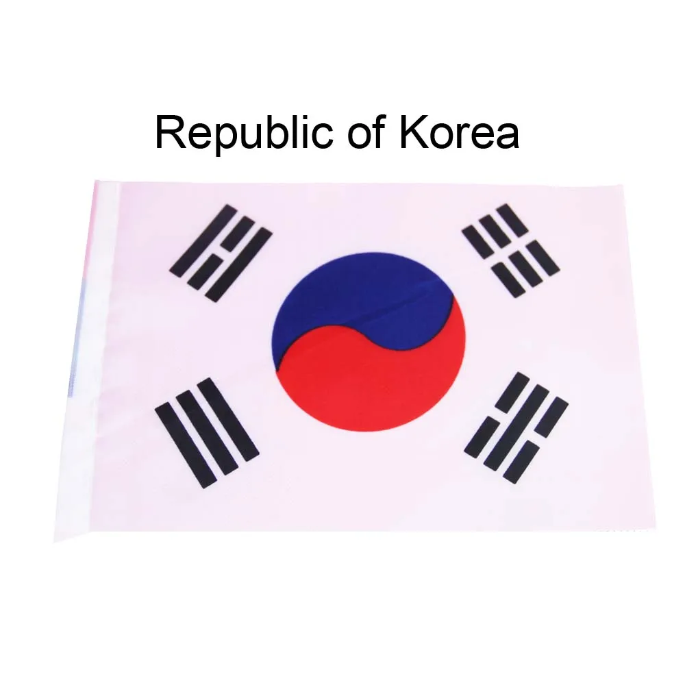 

5pcs Republic of Korea Wholesale Small South Korea Hand Waving National Flag 14*21cm #8 Polyester Flag