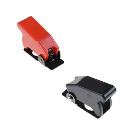 Красный черный 12 мм ВКЛ-ВЫКЛ тумблер переключатель с защитной крышкой