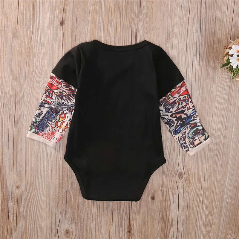 Детское хлопковое боди с длинным рукавом принтом|baby boy style|baby newborn outfitsnewborn baby jumpsuits