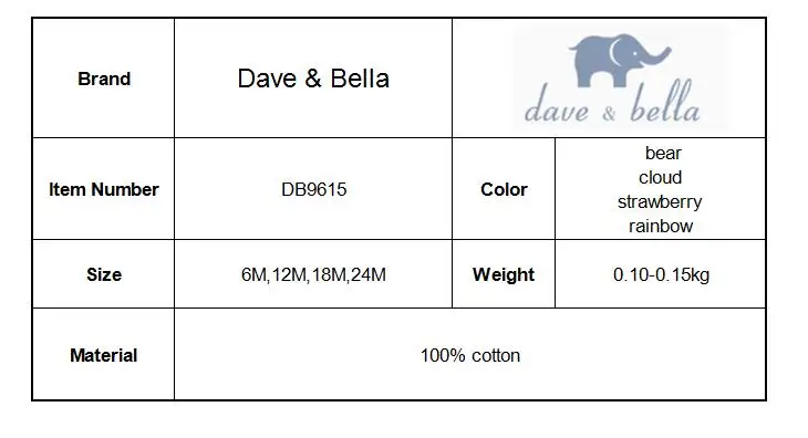 DB9615 dave bella/осень, для новорожденных, с принтом животных, Детский комбинезон ребенок, одежда, детский комбинезон, детская мягкая одежда для сна