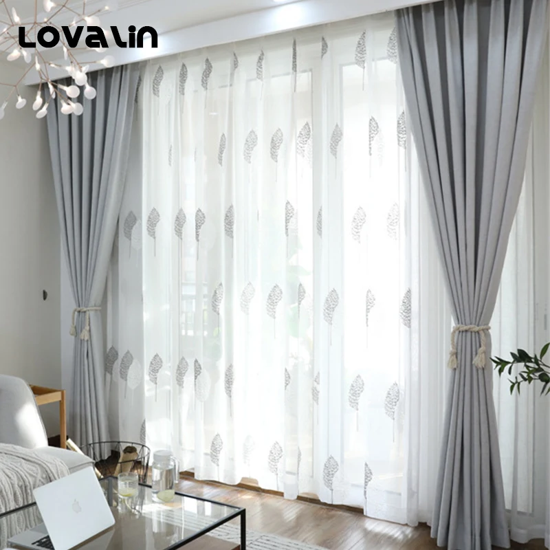 Lovalin cortina Color sólido sombreado Cortinas Para Sala Cortinas Para salón dormitorio decorativo