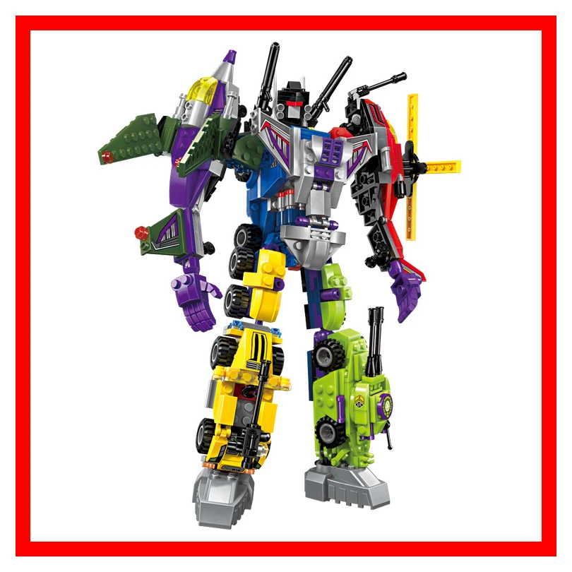 

Transformation 6 in 1 marvel Super Hero Robot Destroyer Building Blocks Bricks Sets Car Airplane Figures Christmas Gift for Kids