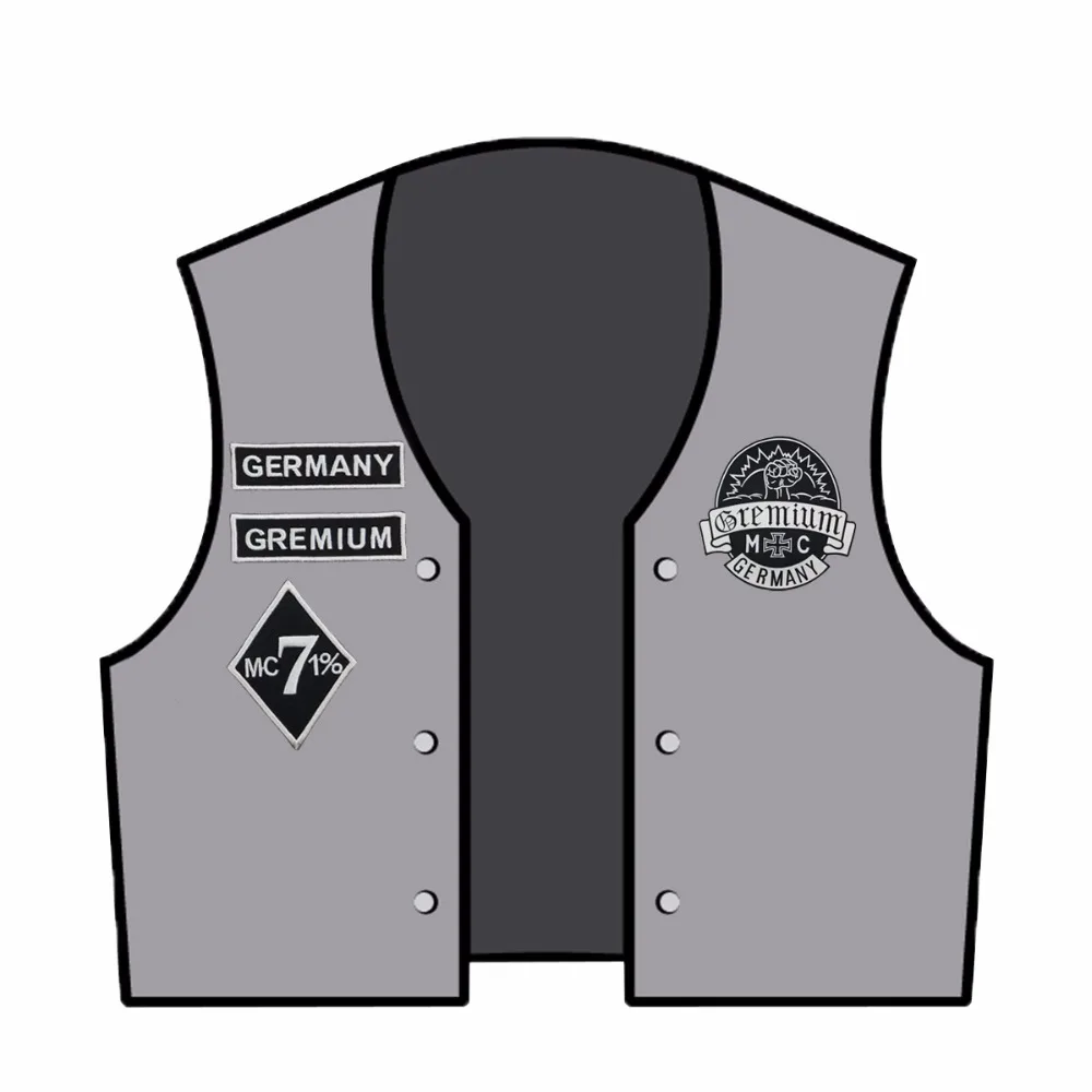 GREMIUM Germany Embroidered Patches Full Back Size Patch for Jacket Iron On Clothing Biker Vest Rocker Patch (3)
