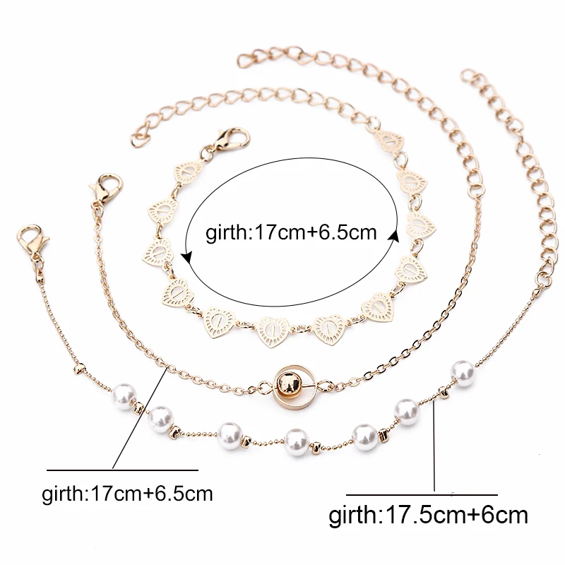 Модные Многослойные браслеты и браслеты золотистого цвета бусина в форме сердца Женщины Очаровательный с жемчугом вечерние свадебные украшения бохо