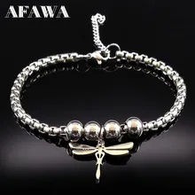 Стрекоза из нержавеющей стали женский браслет ювелирные изделия модный серебряный браслет с шармами ювелирные изделия pulseras B18000