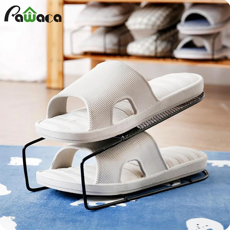 Double layer Shoes Holder Iron Double layer Integrated Shoe Rack with