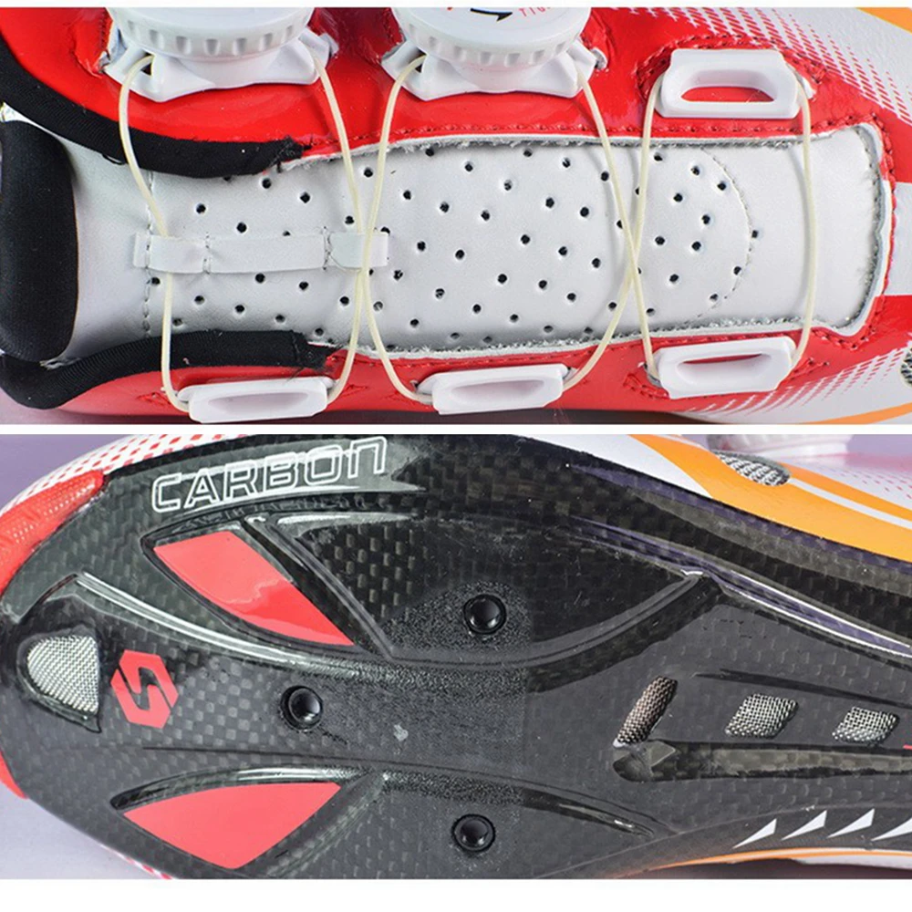 Zapatos de Ciclismo de carretera de fibra de carbono para hombre Zapatos de bicicleta de carretera de bloqueo automático transpirable zapato de bicicleta Sapatilha Ciclismo de carretera Zapatos de Ciclismo de carretera de fibra de carbono para hombre Zapatos de bicicleta de carretera de bloqueo automático transpirable zapato de bicicleta Sapatilha Ciclismo de carretera