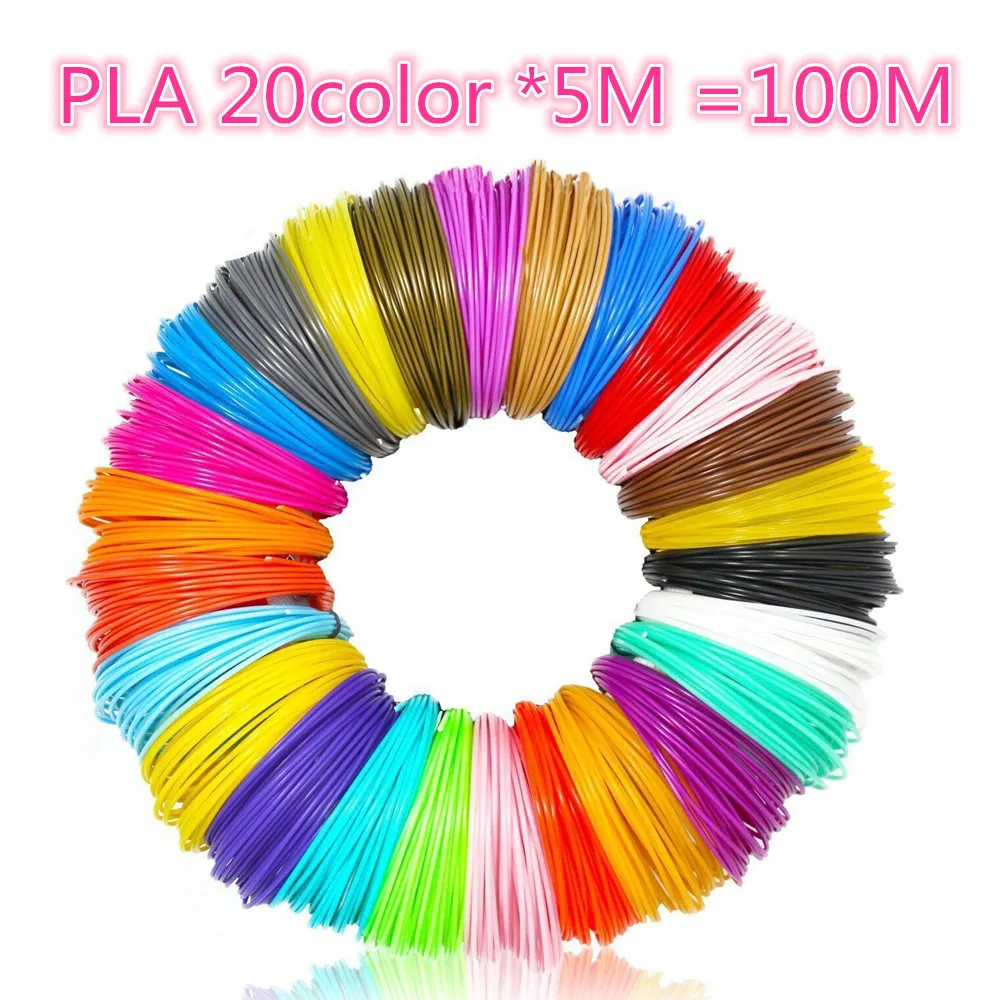 

free ship 3D Printer Pen Filament PLA/ABS 1.75mm 100m in 20 colors Multi-Color Totally for Most 3D Printer and 3D Pen