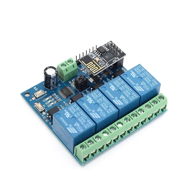 ESP8266 WiFi ESP-01 4-Channel Relay Module 12V For IOT Smart Home Mobile APP ESP8266 WiFi ESP-01 4-Channel Relay Module 12V For IOT Smart Home Mobile APP