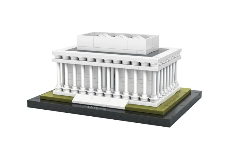 Всемирно известный архитектурный мемори Линкольн мемори, США мини-блок сборки Модели Строительные кирпичи игрушки коллекция