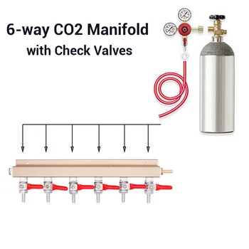 4ウェイビールスプリッタ、CO2ビールガスマニホールド統合チェックバルブの販売代理店スプリッタビール自作ビール醸造作るt