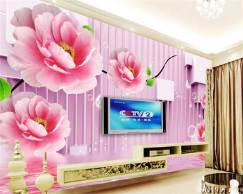 

beibehang Advanced Decorative Paintings Beautiful Wallpaper Rose Reflex 3D Box TV Background Wall papel de parede 3d wallpaper
