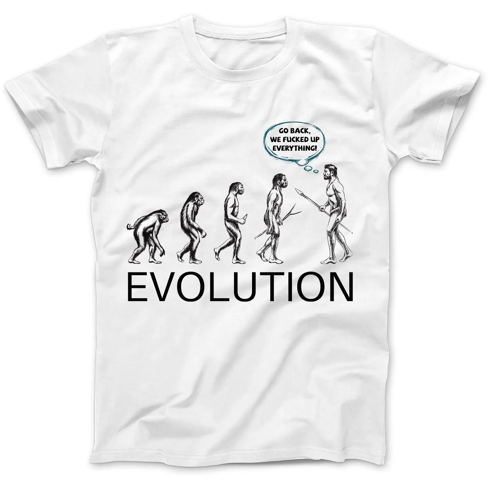 Мужская хлопковая футболка с принтом Evolution Забавные топы премиум-класса рисунком
