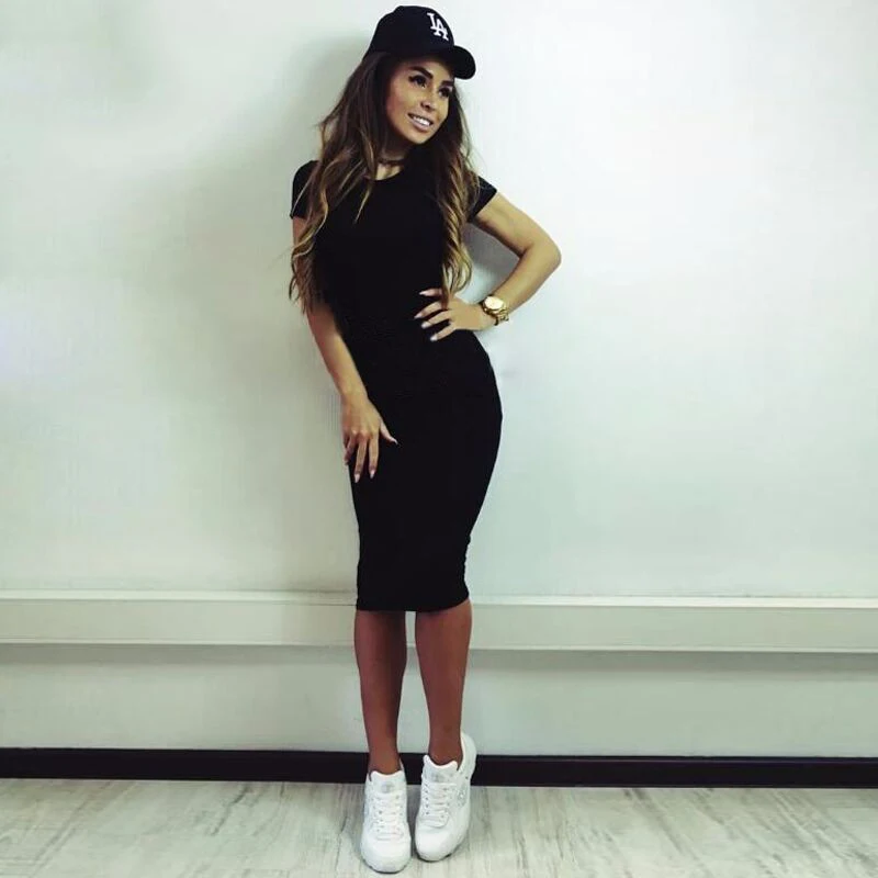 

Fashion Women Dress Short Sleeve Bodycon Dress Skinny Office Dress Femme Bandage Sheath Dress Vestidos LJ5057E