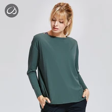 CRZ Йога Женская повседневная с длинными рукавами Пима хлопок Круглый Reck Спортивная футболка