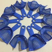 Горячая 5 пар пластмассово-стальных лотков для зубных слепков модель зубного протеза материалы Стоматологические Поставки синий цвет размер "S"