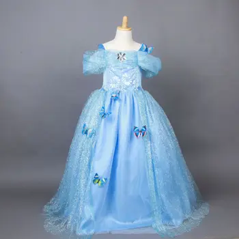 

Top quality New Movie Deluxe presell Princess Cinderella Dress Girl Cosplay Costume Party Dress Princess Cinderella Costume