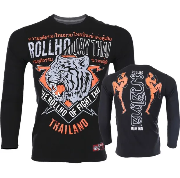 

Soft monkey ROLLHO sport male muay Thai tiger fighting long-sleeved T shirt broadcasting asked for Thai sports sanda male fi