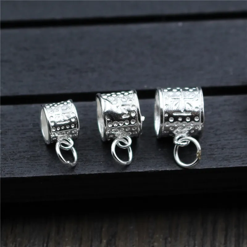

Real 925 Sterling Silver Accessories Spacer Beads Suit DIY Bracelet Pendant Necklace Making Fine Jewelry Findings