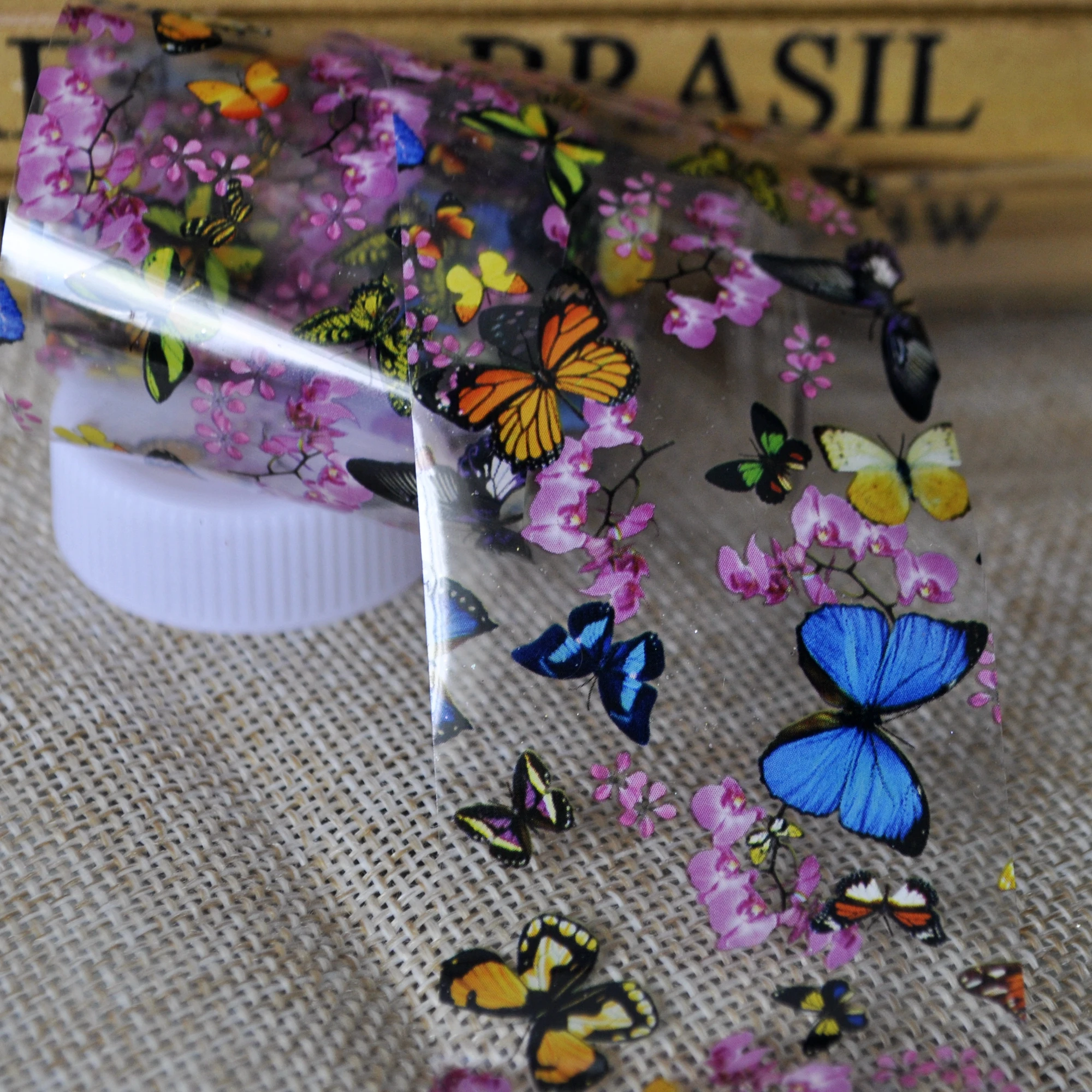 Бабочка Слива цветок ногтей переводная фольга красочные полный обёрточная бумага наклейки для ногтей декорации DIY инструменты для маникюра 653