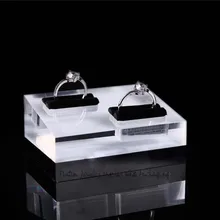 Высококачественный белый кремовый инклинд пара витрина для колец кольцо стойка стенд для ювелирных изделий держатель кольцо демонстрационный стенд Органайзер