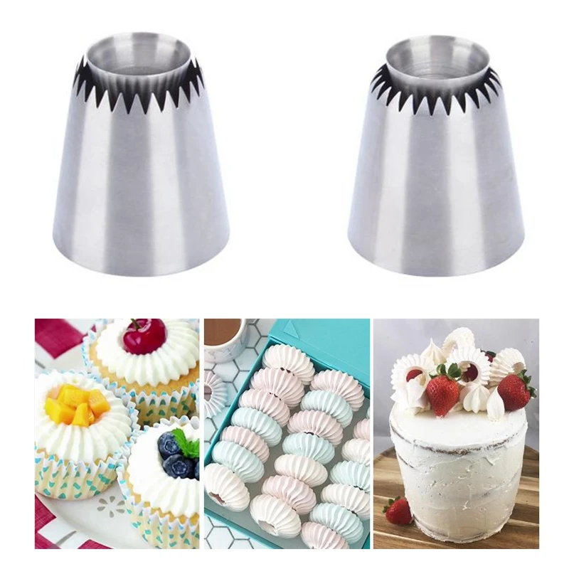 

Stainless steel Sultan Ring Cookies Mold Piping Nozzles Russian Nozzles Icing Piping Nozzles Set cake decorating cake tools