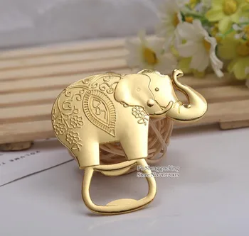 

100pcs Elephant bottle opener Gold Plated Lucky Elephant Bottle Opener Wedding Favors Party Reception Decoration Souvenirs Gifts