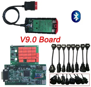 

V9.0 Green Board VD TCS CDP Pro Plus 2015.R3 OBD Obd2 Diagnostic Tool With Bluetooth For Cars/Turck SCANNER+8 pcs truck cables