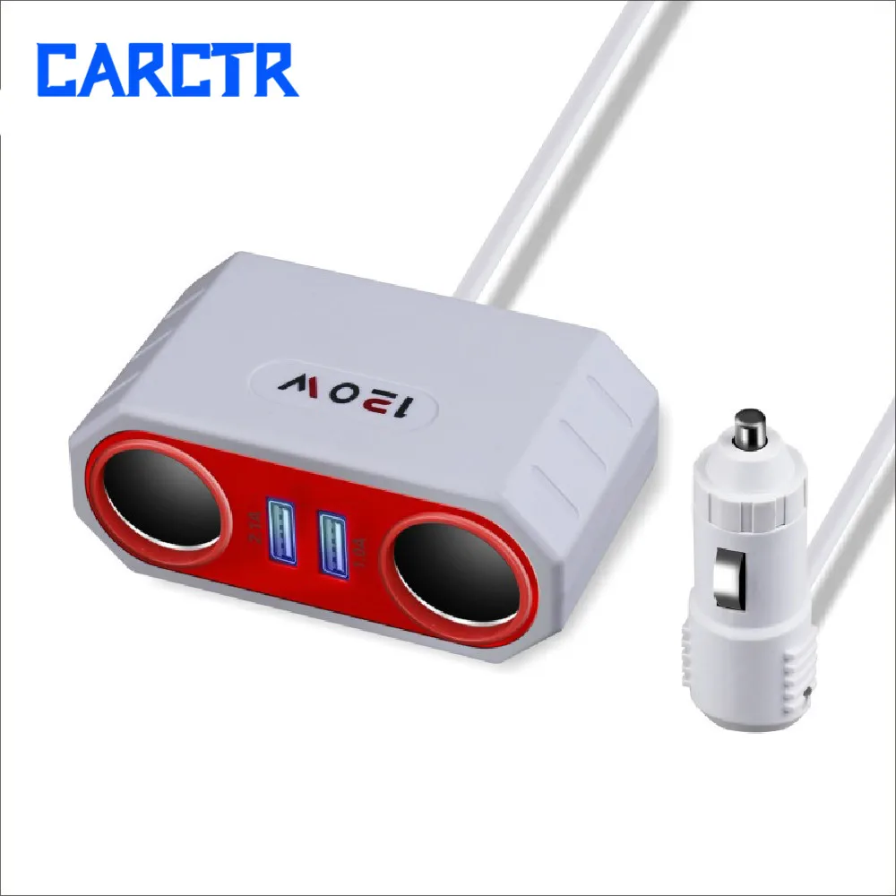 

Car Phone Charger Cigarette Lighter Power Adapter 3.1A Dual USB Auto Vehicle Power Splitter Car 12V Socket Splitter 807