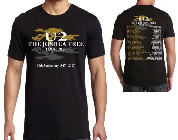 U2 Джошуа дерево 30th Юбилей 2017 World Tour Black футболка-безрукавка Костюмы | Мужская