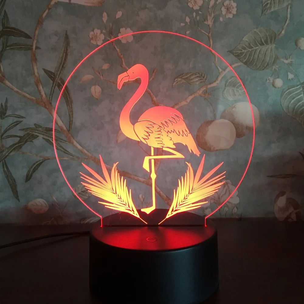 3D Flamingo LED Night Light 3 modes Table Lamps Home Christmas Wedding