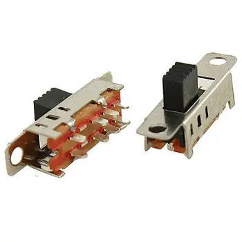 

100pcs x 5mm High Knob 8 Pin 3 Position 2P3T DP3T Panel Slide Switch 0.5A 50V DC SS23E04-G5