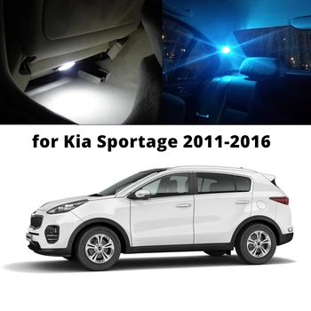 

WLJH 9pcs Pure White Ice Car LED Lamp Bulbs Map Dome Trunk License Plate Light Interior Package Kit For 2011 - 2016 Kia Sportage