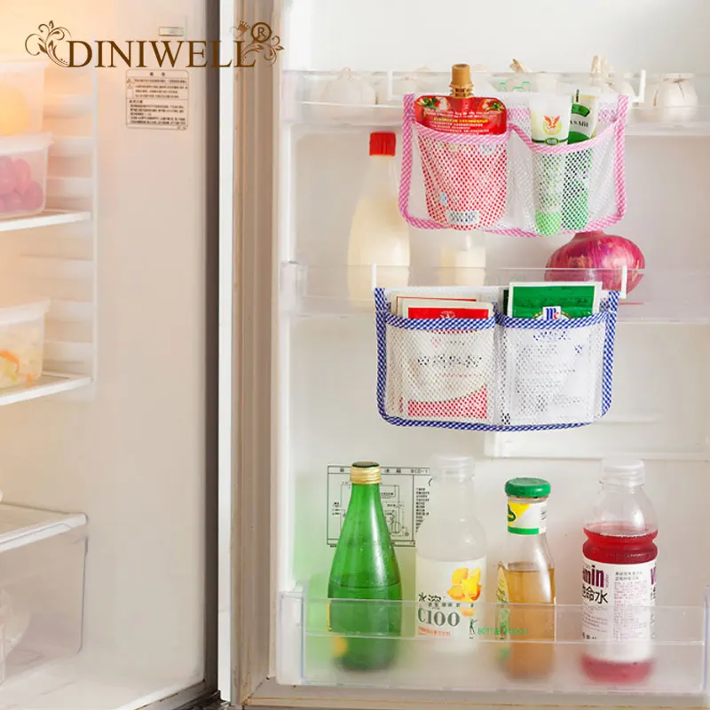 

DINIWELL Refrigerator Storage Bags Can Be Hanging Small Objects Grocery Category Mesh Bag Household Kitchen Storage Pouch