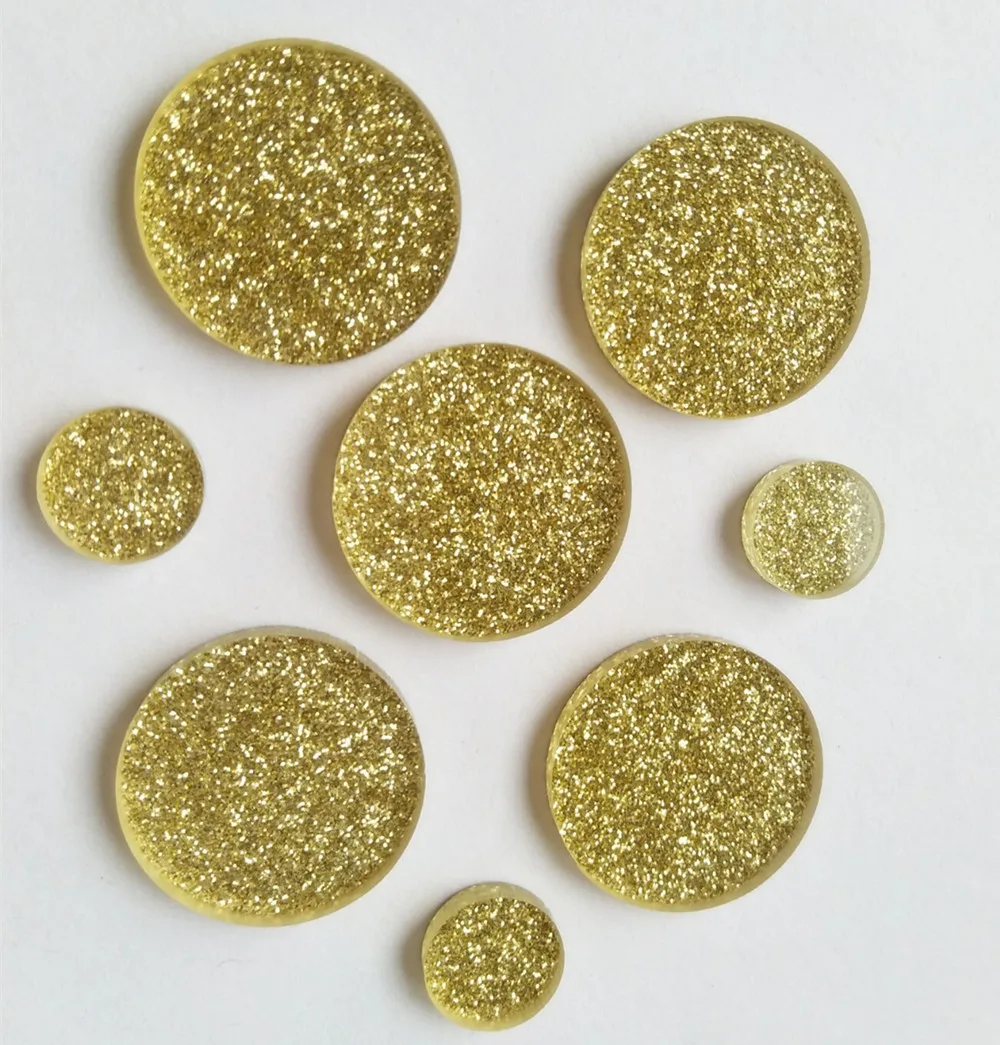 

ACRYLIC Gold Glitter DISCS 1/8" THICK,Blank Acrylic Discs Beads Circle Earrings Necklace Accessories Bulk Laser cut