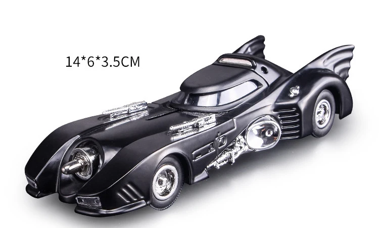 Modelo com Som e Luz Puxar para trás Brinquedos Coleção para Presentes Super Heroes Batmobile Batman Car Diecast Metal dc 1989 3 Carrinhos de brinquedo e de metal