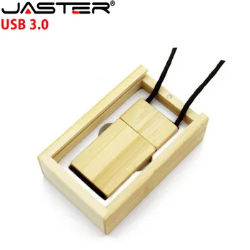 

JASTER USB 3.0 (10 PCS free LOGO) wooden with rope usb+gift box usb flash drive Memory stick pendriver 8GB 16GB 32GB 64GB gift