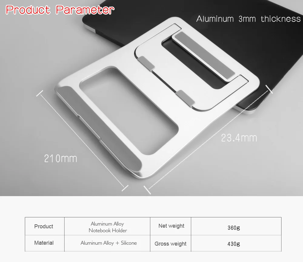 ZVRUA Universal Aluminum Alloy Tablet Holder For Macbook Pro Laptop Stand Holder Accessories For iPad Pro 12.9 Metal Support