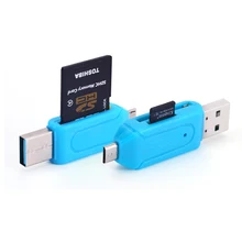 Micro USB Data interface Connector 2 in 1 SD TF Card Reader Micro USB OTG Adapter for Samsung xiaomi Android Phone PC Computer