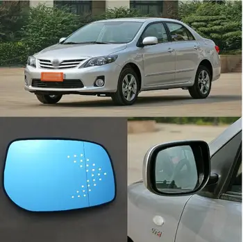 

LED heating side turn signal blue curvature anti defogging dazzling rearview mirror Rear view for Toyota Corolla 2007-2017