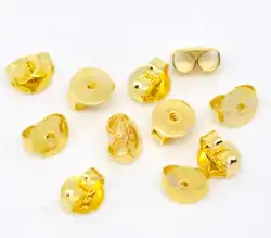 Медные серьги выводы уха гайками сообщение пробка круглый белый цвет золота 5 мм (2/8 ") x 3 мм (1/8 "), 150 шт