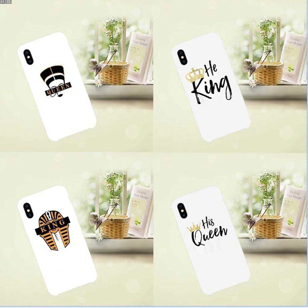 

Fashion High Quality King Queen Phone Case For iphone 5 5 5s SE 6 6S XR XS MAX 7 7PLUS X 8 8PLUS hard plastic shell