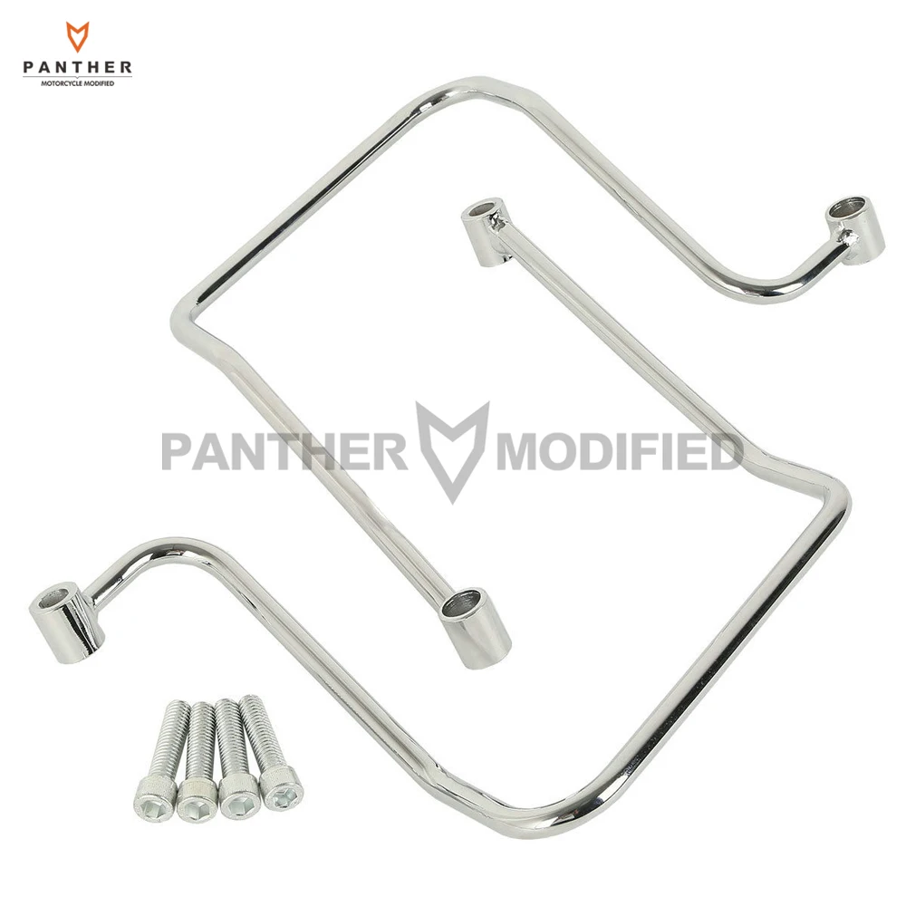 

Chrome Motorcycle Saddlebag Support Brackets Case for Harley Dyna Fat Bob Wide Glide 2006-2017