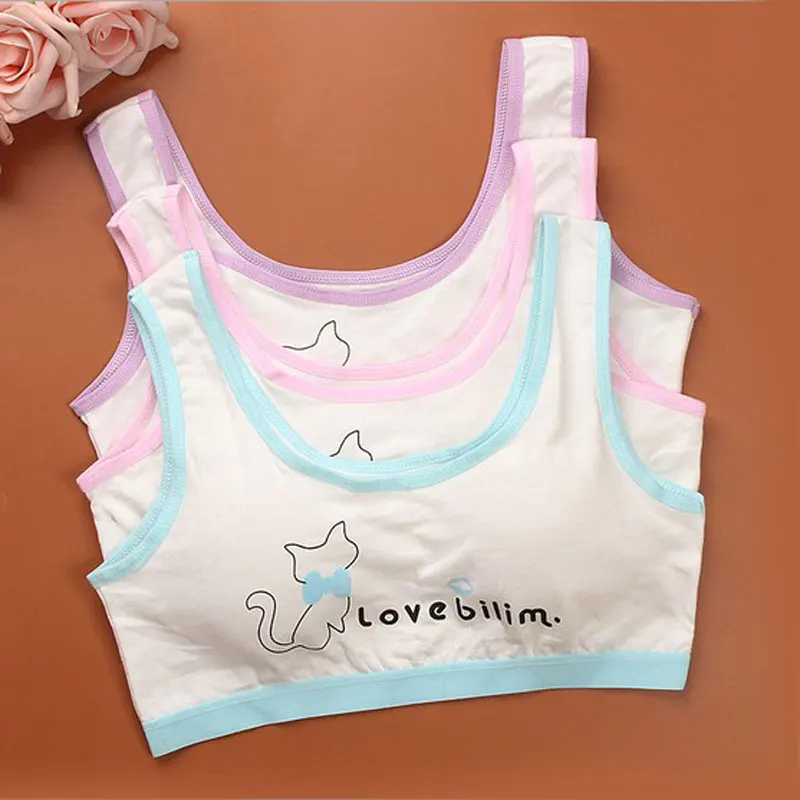 

Kids Sport Bra Push Up Running Sports Bra Tops Full Cup Seamless Training Puberty Yoga Bras Sports Fitness Cotton Workout Bra