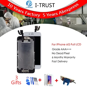 

Grade A+++ No Dead Pixel LCD For Apple iPhone 6 LCD Screen Replacement & Front Camera and & Homebutton& Free Shipping 3PCS/LOT