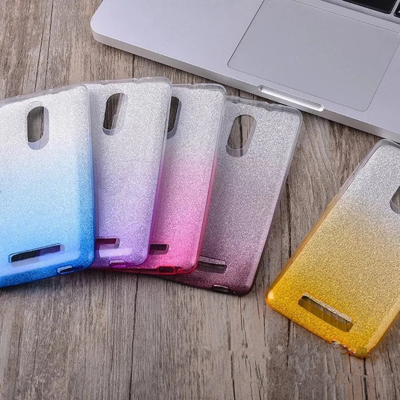 Excellent 500pcs 3in1 Glitter Bling Hybrid TPU+PC Case  For Xiaomi Redmi Mi8SE 6Pro 6A MiA2 A1 5 S Plus Note 5A 4 4X  Gradient Color Cover 1