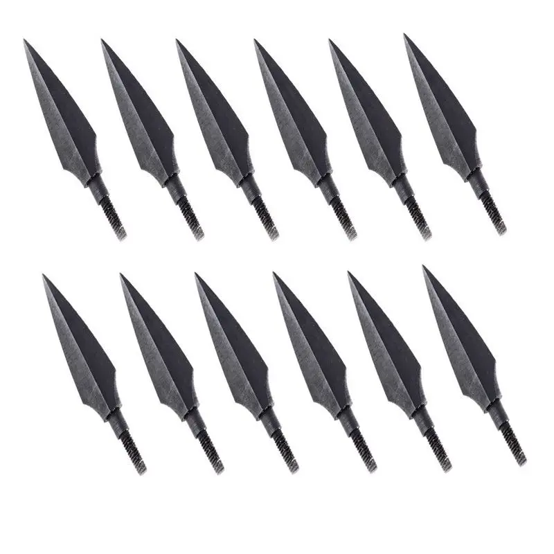 

12 pcs/set Screw-In Broadheads 100 Grain Traditional Hunting Arrow Head for DIY Flying Arrow Archery